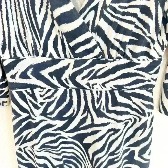 Diane Von Furstenberg DVF Zebra Midi Dress Black White Size 8 - Picture 4 of 12